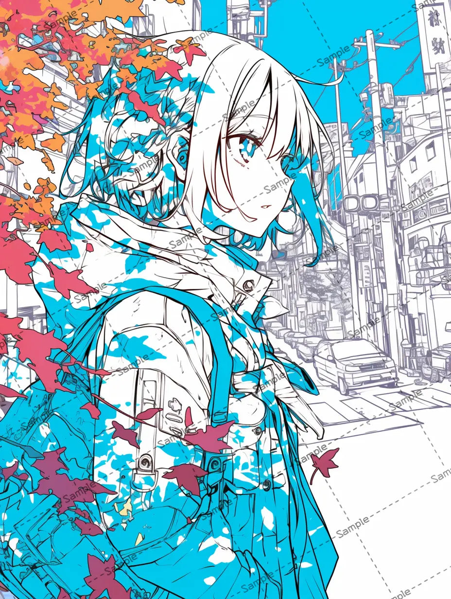 シンプルな線で描かれたショートヘアの女の子のイラスト-アイコン AI イラスト