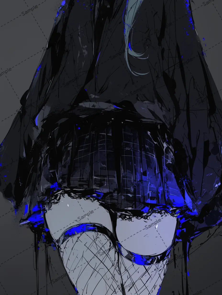 顔が隠れている女の子のイラスト AI イラスト