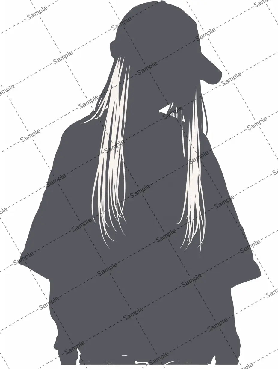 シンプルな女の子の影のアイコン AI イラスト