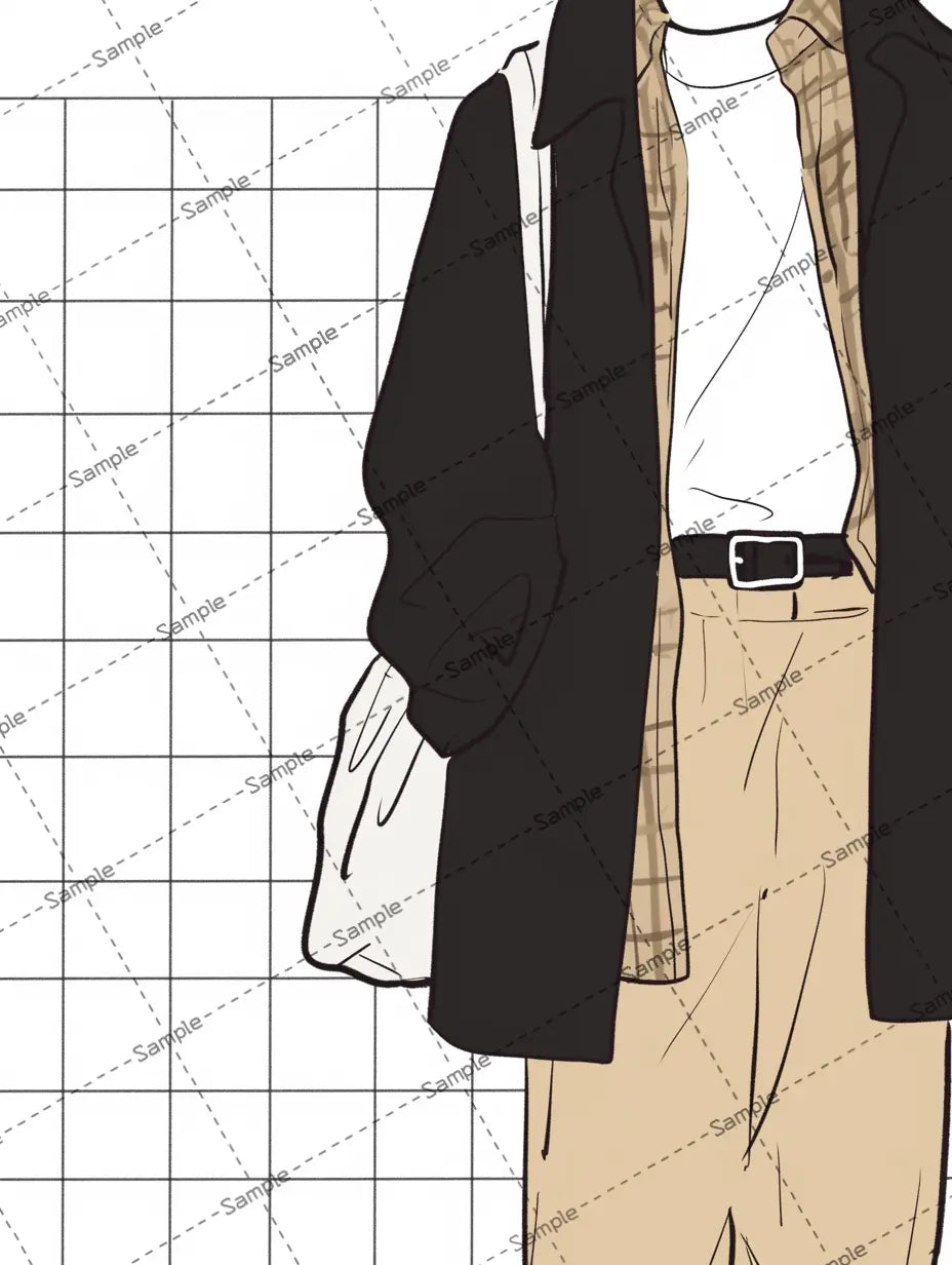 顔が隠れたオシャレな男のアイコン AI イラスト