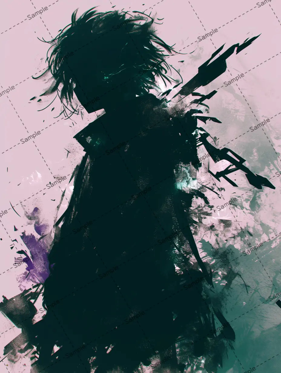 男の子のシルエットのアイコン AI イラスト