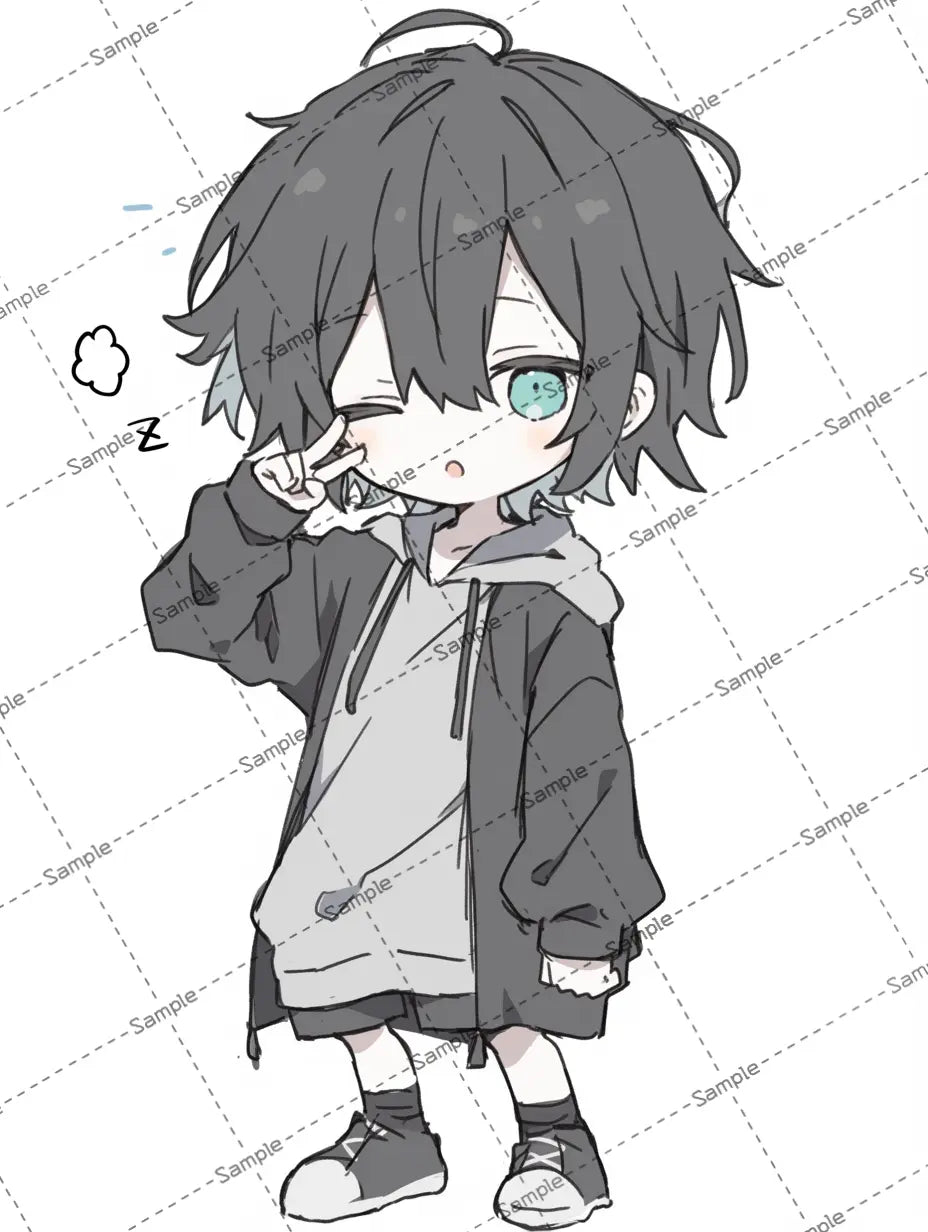 可愛いアニメの男の子のイラスト-アイコン/立ち絵 AI イラスト