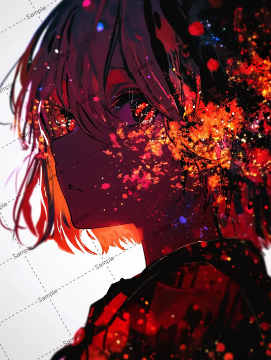 女の子のイラスト-アイコン/紅葉の二重露光 AI イラスト
