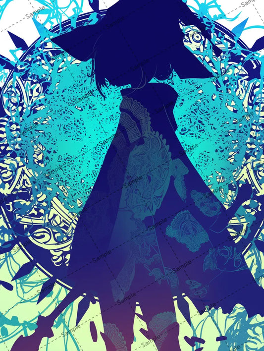 魔女の格好をした女の子のシルエットのイラスト-アイコン AI イラスト