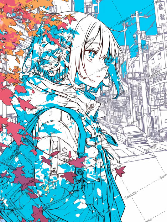 シンプルな線で描かれたショートヘアの女の子のイラスト-アイコン AI イラスト