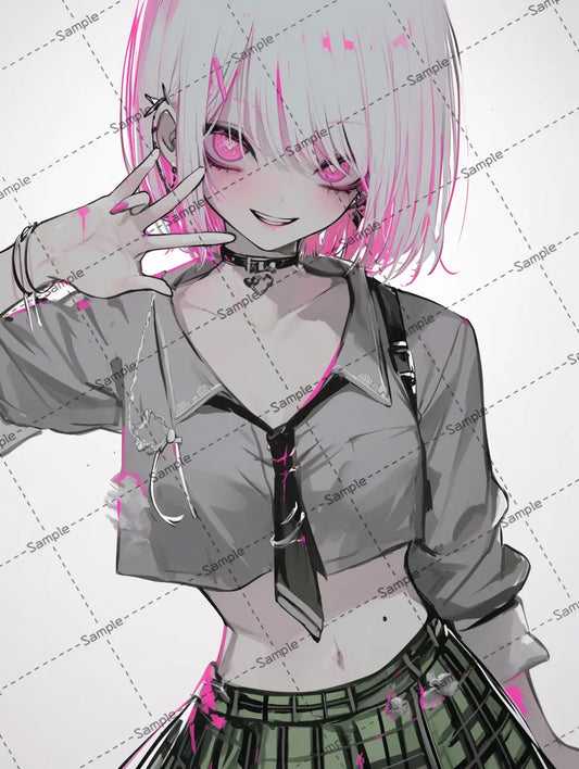 ショートヘアの可愛い病み系女子のイラスト AI イラスト
