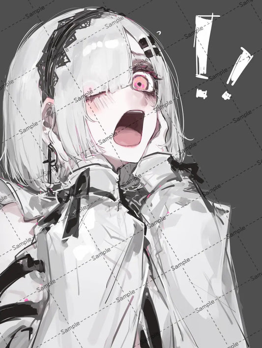驚いている病み系女子のイラスト-アイコン AI イラスト