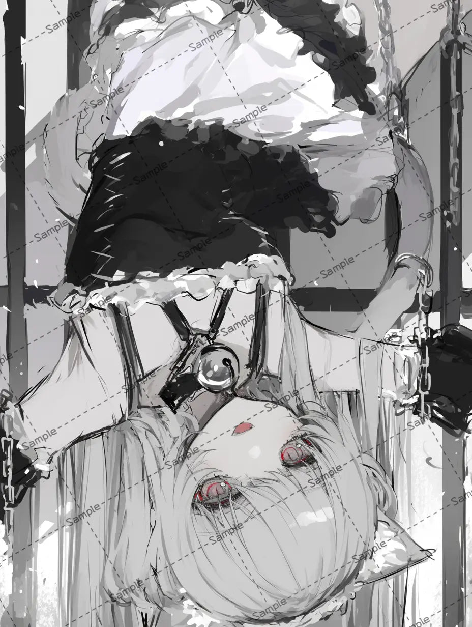 逆さまの病み系女子のイラスト-アイコン AI イラスト