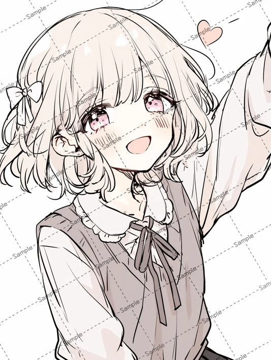ナチュラルガーリーの服を着た女の子のイラスト-アイコン AI イラスト