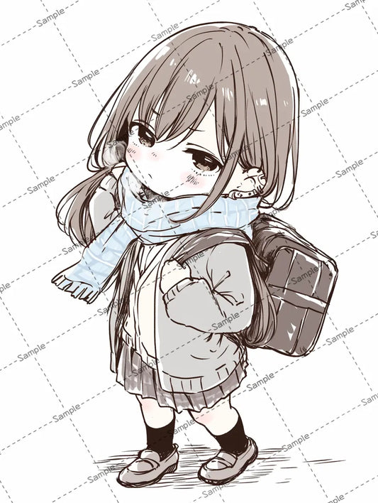 不貞腐れた顔をする女子高校生のイラスト-アイコン AI イラスト