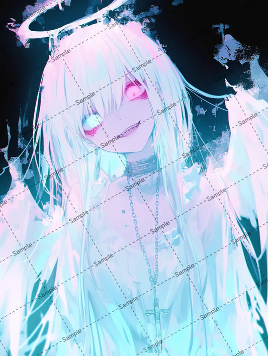 オッドアイの天使のイラスト-アイコン AI イラスト