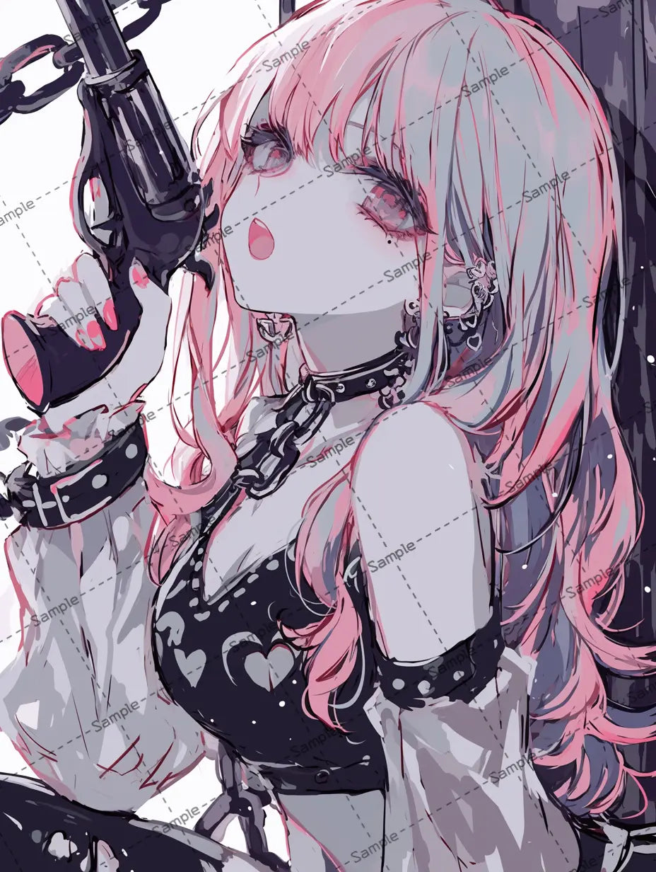 ピストルを持つ女の子のイラスト AI イラスト