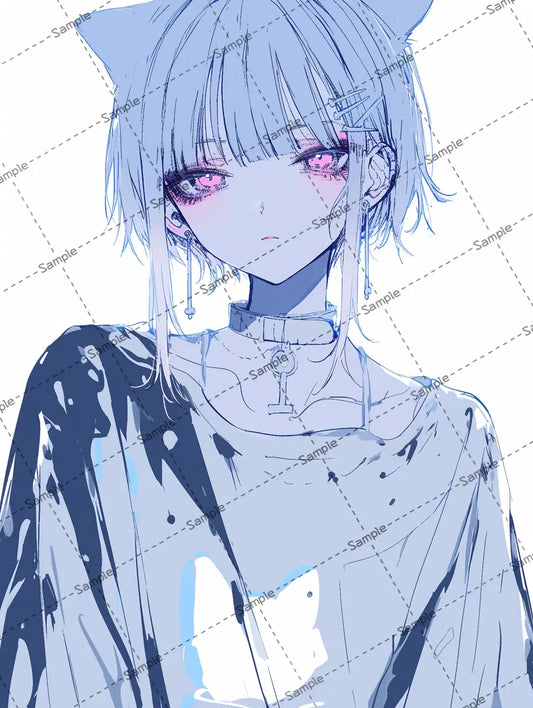 髪の短い可愛い猫耳女子のイラスト AI イラスト