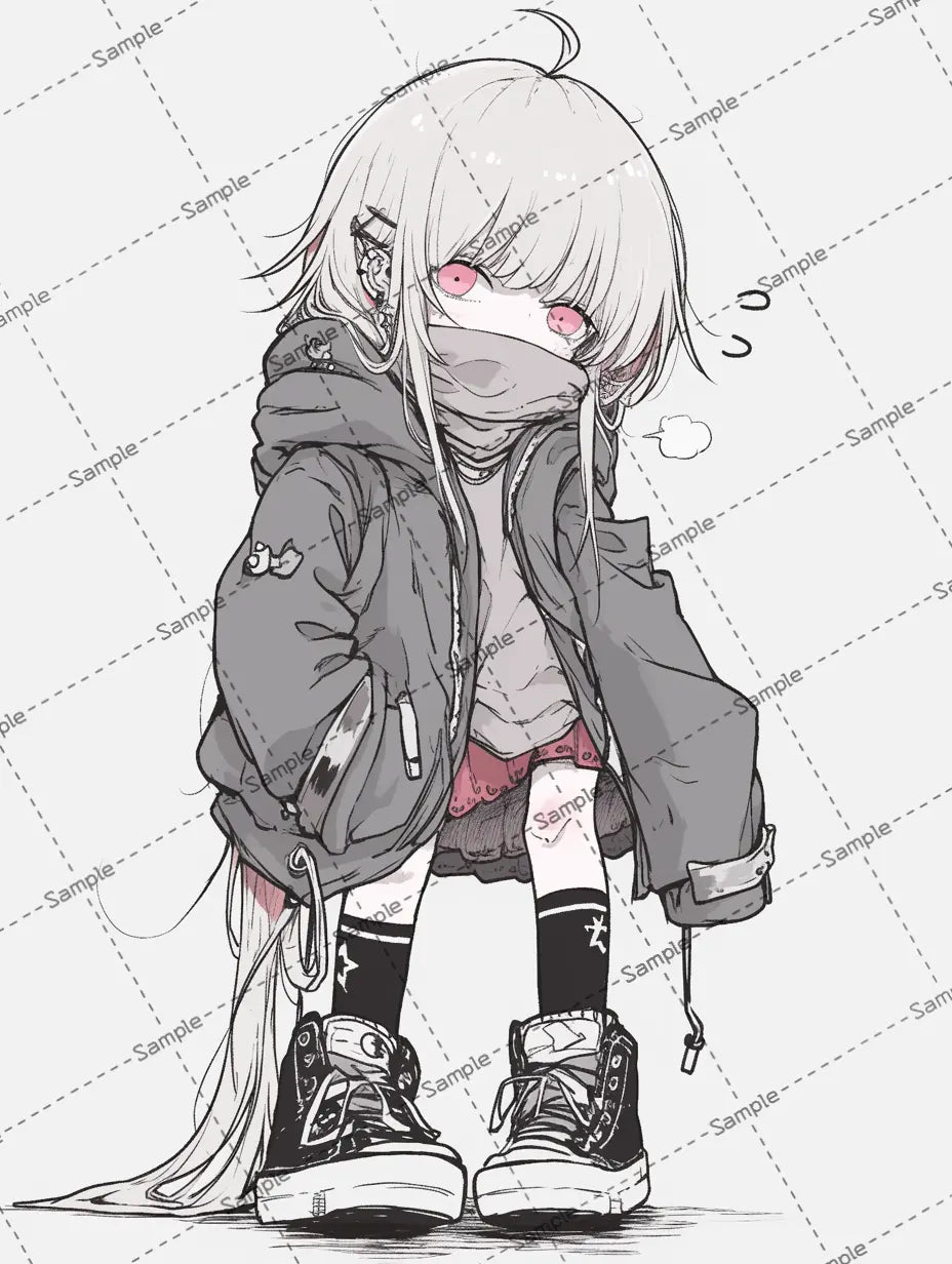 ジャケットを羽織る女の子のイラスト AI イラスト