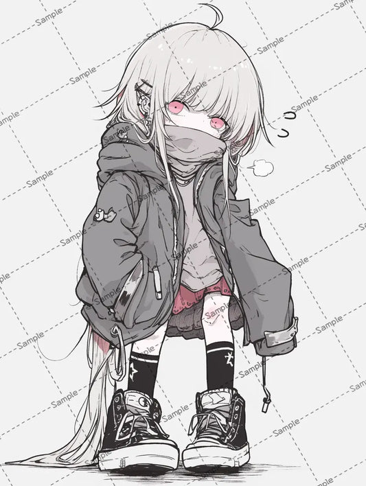 ジャケットを羽織る女の子のイラスト AI イラスト