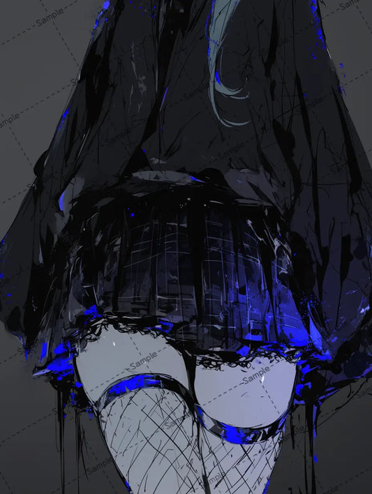 顔が隠れている女の子のイラスト AI イラスト