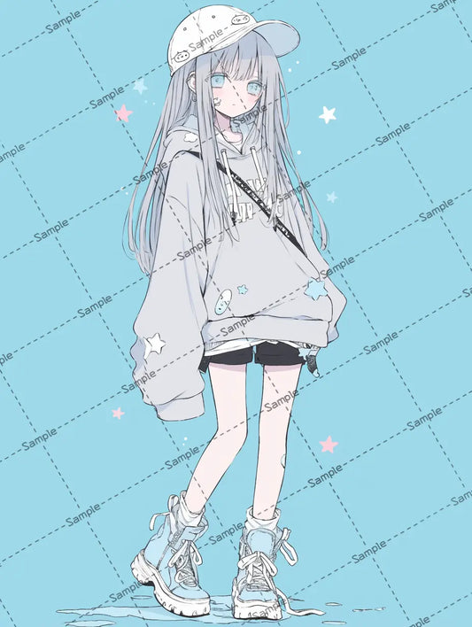 シンプルで可愛い女の子のアイコン AI イラスト