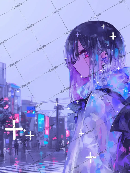 髪のグラデーションが美しい可愛い女の子のアイコン AI イラスト