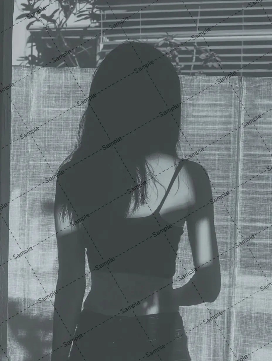 タンクトップを着た女の後ろ姿の写真 AI イラスト
