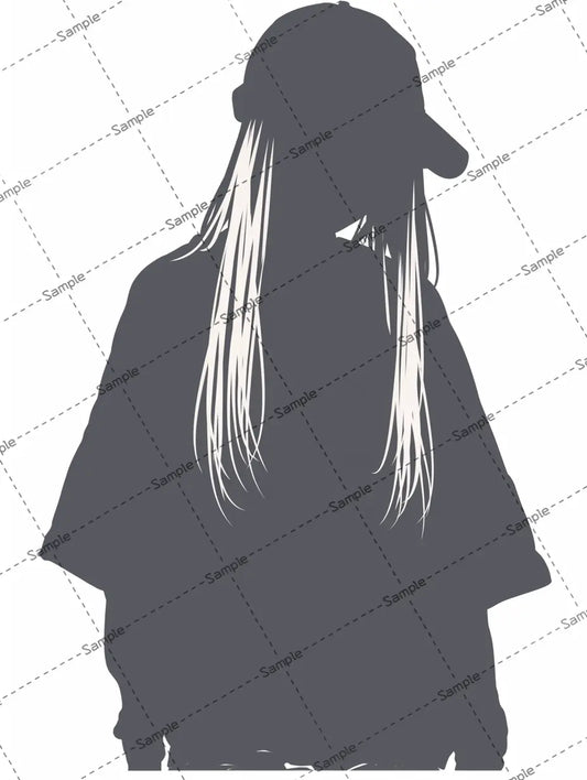シンプルな女の子の影のアイコン AI イラスト