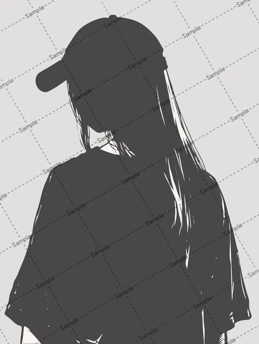 シンプルな女の子の影のアイコン AI イラスト