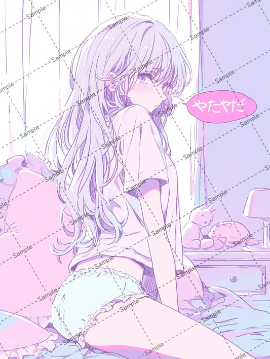 「やだやだ」可愛く断るスタンプ AI イラスト