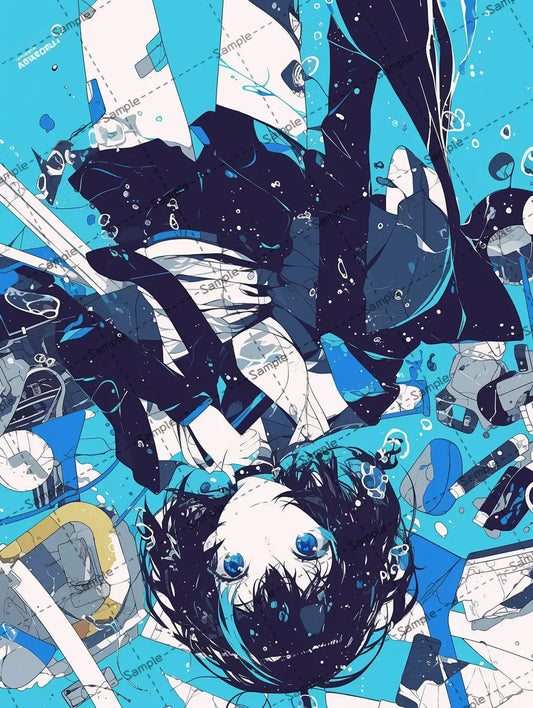 女の子のイラスト-アイコン/ JK/アナログ風 -