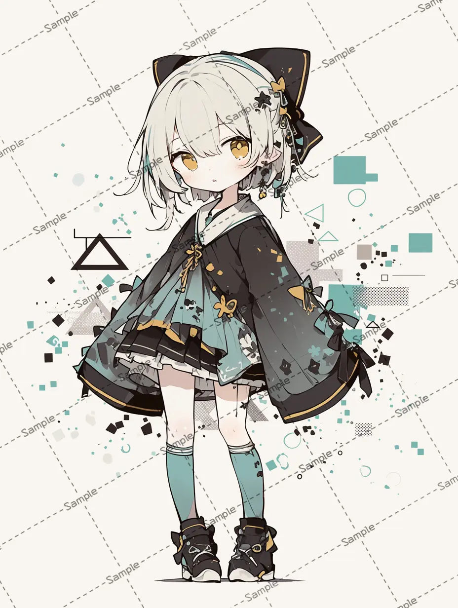 可愛いアニメ風の女の子のイラスト AI イラスト