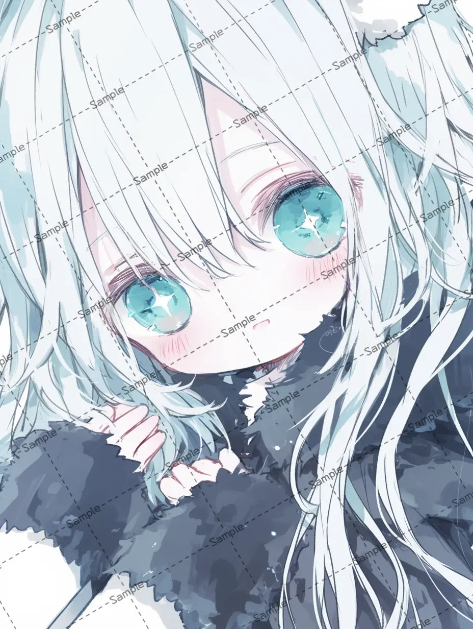 大きい目の可愛い女の子のイラスト-アイコン AI イラスト