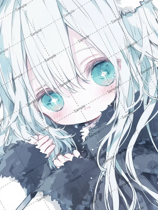 大きい目の可愛い女の子のイラスト-アイコン AI イラスト