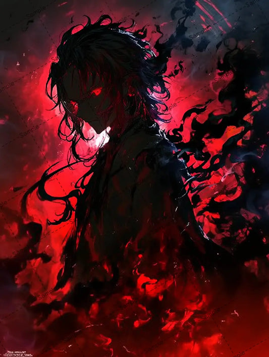 スモークエフェクトがかかった男のイラスト AI イラスト