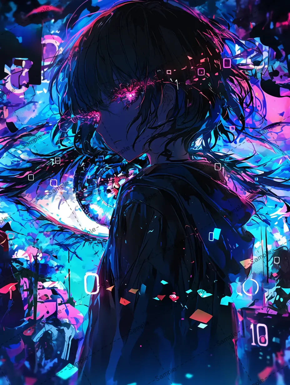 目が輝いているクールな女のイラスト AI イラスト