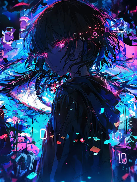 目が輝いているクールな女のイラスト AI イラスト